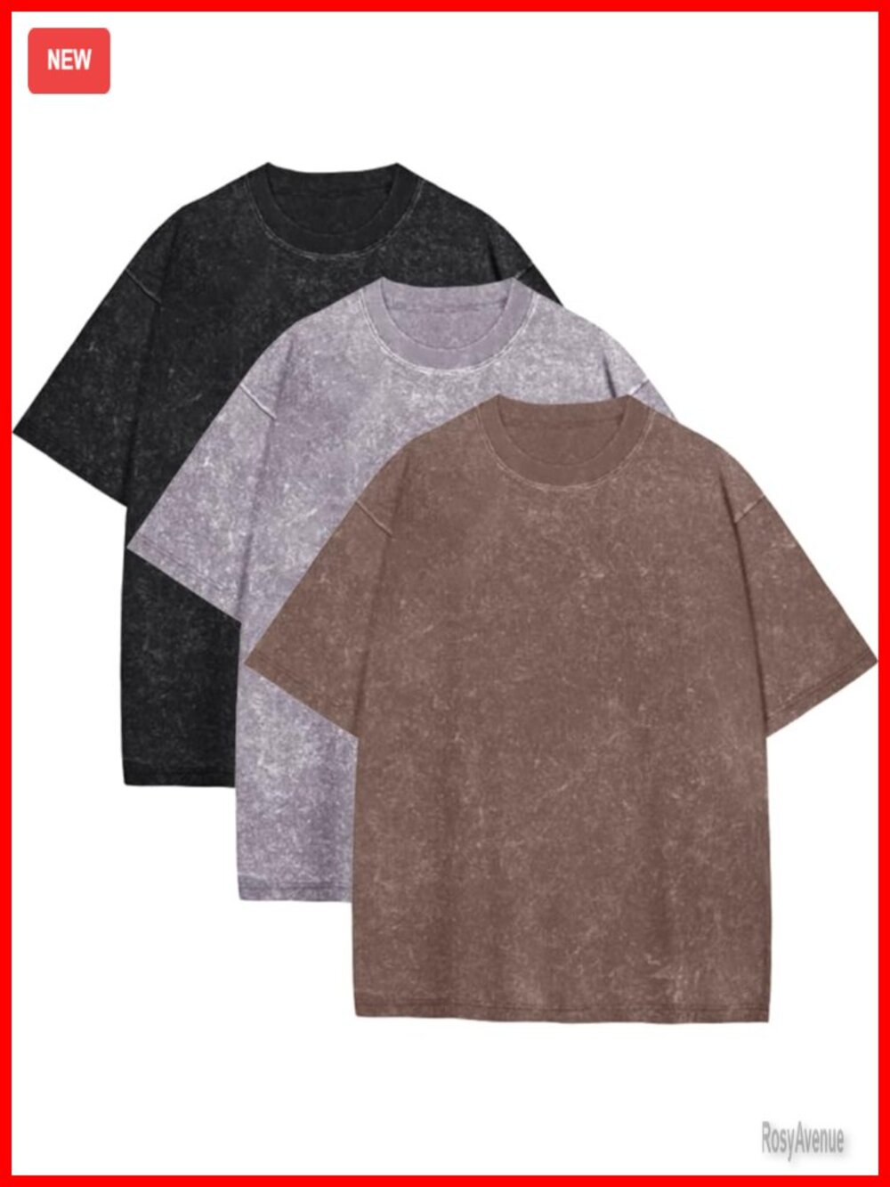 Men's Oversized Vintage Washed Short Sleeve Loose Fit Crew Neck T-Shirt